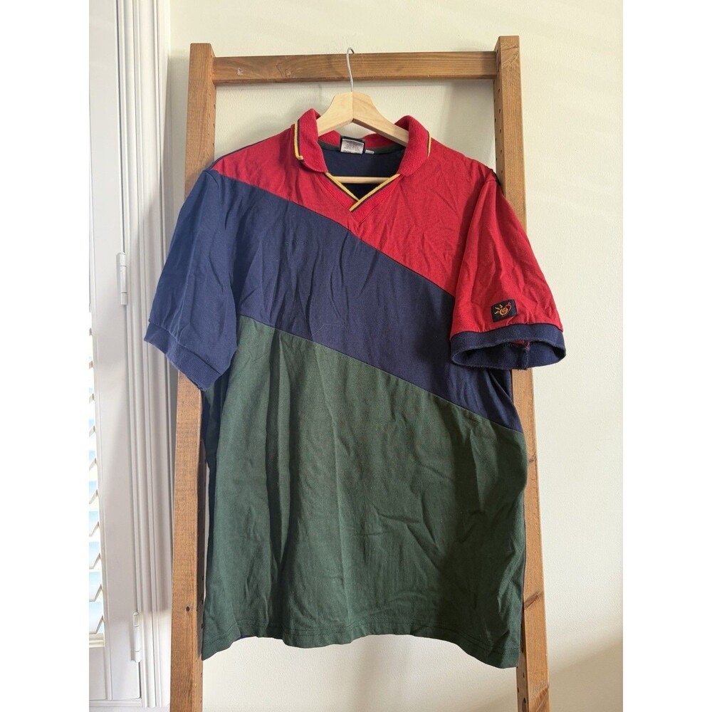 VTG 90s Taco Bell Collection Colorblock Polo Shirt Large Uniform Rare Barco Y2K